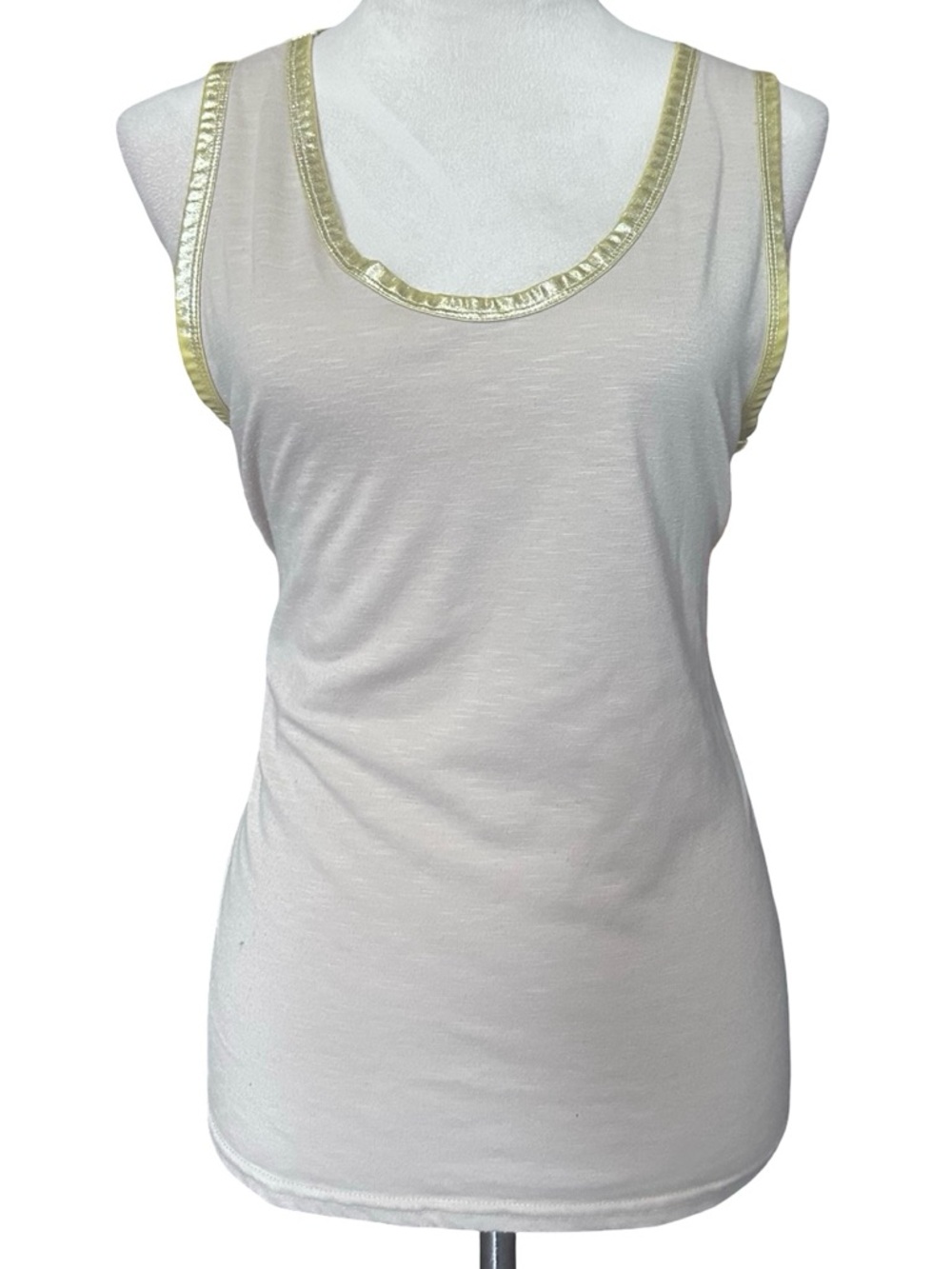 Gold/Beige Boutique Tank Top Size L